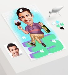 Kişiye Özel Bay Doğum Günü Karikatür 240 Parça A3 Puzzle - 1