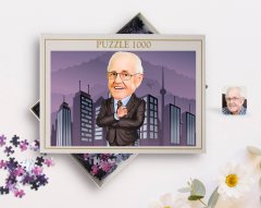 Kişiye Özel Dede Karikatürlü 1000 Parça Profesyonel Puzzle-1