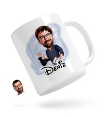 Kişiye Özel Erkek Yönetmen Karikatürlü Beyaz Kupa Bardak-1