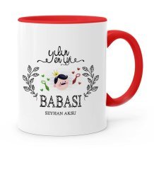 Kişiye Özel Yılın En İyi Babası Kırmızı Kupa Bardak - 1