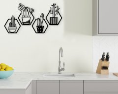 BK Home Kaktüs Ahşap Duvar Süsü