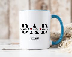 BK Gift Kişiye Özel İsimli Tarihli Babalar Günü Temalı Mavi Kupa Bardak-1, Babalar Günü Hediyesi, Babaya Hediye