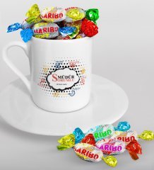 Kişiye Özel Sorumlu Müdür Türk Kahvesi Fincanı ve Haribo Şeker Hediye Seti