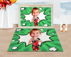 Kişiye Özel Çocuk Kick Box Karikatürlü 1000 Parça Profesyonel Puzzle-1
