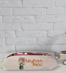 Çocuklara Özel İsimli Keten Okul Kalemliği-5