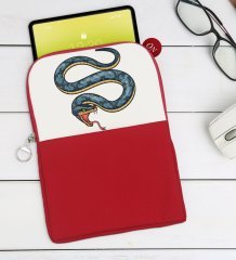 BK Gift Yılan Tasarımlı Taşınabilir Koruyucu Tablet Kılıfı & Organizer Çanta - Kırmızı-1