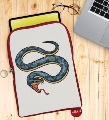BK Gift Yılan Tasarımlı Taşınabilir Koruyucu Tablet Kılıfı & Organizer Çanta - Kırmızı-1