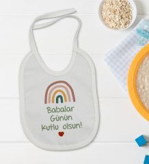 BK Kids Babalar Günü Tasarımlı Bebek Body Zıbın ve Mama Önlüğü Hediye Seti - Model 2