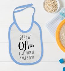 BK Kids Dikkat Oflu Tasarımlı Mavi Bebek Mama Önlüğü-1
