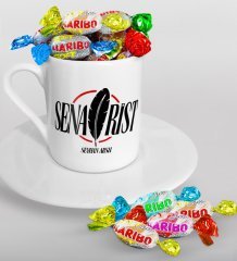 Kişiye Özel Senarist Türk Kahvesi Fincanı ve Haribo Şeker Hediye Seti-2