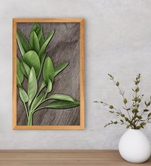 BK Home Green Plant Dekoratif Retro Ahşap Tablo-4
