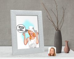 Kişiye Özel Kadın Kolay Yetişmiyor Karikatürlü Dekoratif Çerçeve-6