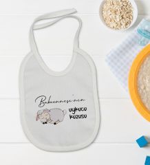BK Kids Babaannesinin Uykucu Kuzusu Tasarımlı Bebek Body Zıbın ve Mama Önlüğü Hediye Seti - Model 1