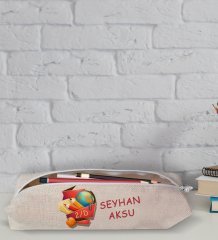 Çocuklara Özel İsimli Sınıflı Keten Okul Kalemliği-8