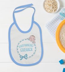 BK Kids Dayısının Kızanı Tasarımlı Mavi Bebek Mama Önlüğü-1