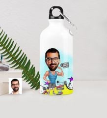 Kişiye Özel Fitness Karikatürlü Metal Suluk (500 ml.) - 1