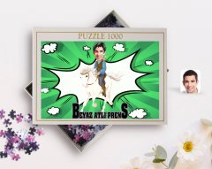 Kişiye Özel Beyaz Atlı Prens Karikatürlü 1000 Parça Profesyonel Puzzle-3