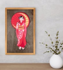 BK Home Geisha Dekoratif Retro Ahşap Tablo-1