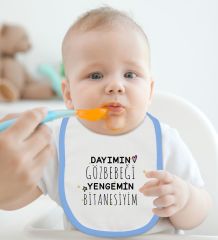 BK Kids Dayımın Gözbebeği Tasarımlı Mavi Bebek Mama Önlüğü-1