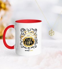 Kişiye Özel Yılbaşı Mutlu Yıllar Kırmızı Kupa ve Kar Tanesi Kolye-9