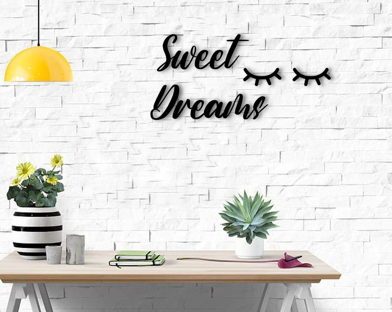 BK Home Sweat Dreams Ahşap Duvar Yazısı