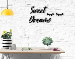 BK Home Sweat Dreams Ahşap Duvar Yazısı