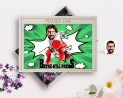 Kişiye Özel Beyaz Atlı Prens Karikatürlü 1000 Parça Profesyonel Puzzle-2