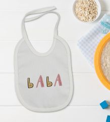 BK Kids Baba Tasarımlı Bebek Body Zıbın ve Mama Önlüğü Hediye Seti - Model 1