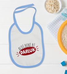 BK Kids Darluk Tasarımlı Mavi Bebek Mama Önlüğü-1