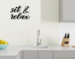 BK Home Sit & Relax Ahşap Duvar Yazısı