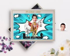 Kişiye Özel Beyaz Atlı Prens Karikatürlü 1000 Parça Profesyonel Puzzle-1