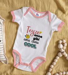 BK Kids Teyze Anne Gibi Tasarımlı Pembe Bebek Body Zıbın-1