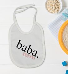 BK Kids Baba Anlamı Tasarımlı Bebek Body Zıbın ve Mama Önlüğü Hediye Seti - Model 1