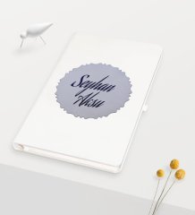 Kişiye Özel Kabartma Plakalı Beyaz Defter