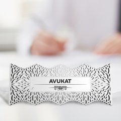 Kişiye Özel Mesleki Avukat Ahşap Masa İsimliği (Model M4)