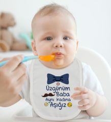 BK Kids Aynı Kadına Aşığız Tasarımlı Bebek Body Zıbın ve Mama Önlüğü Hediye Seti - Model 1