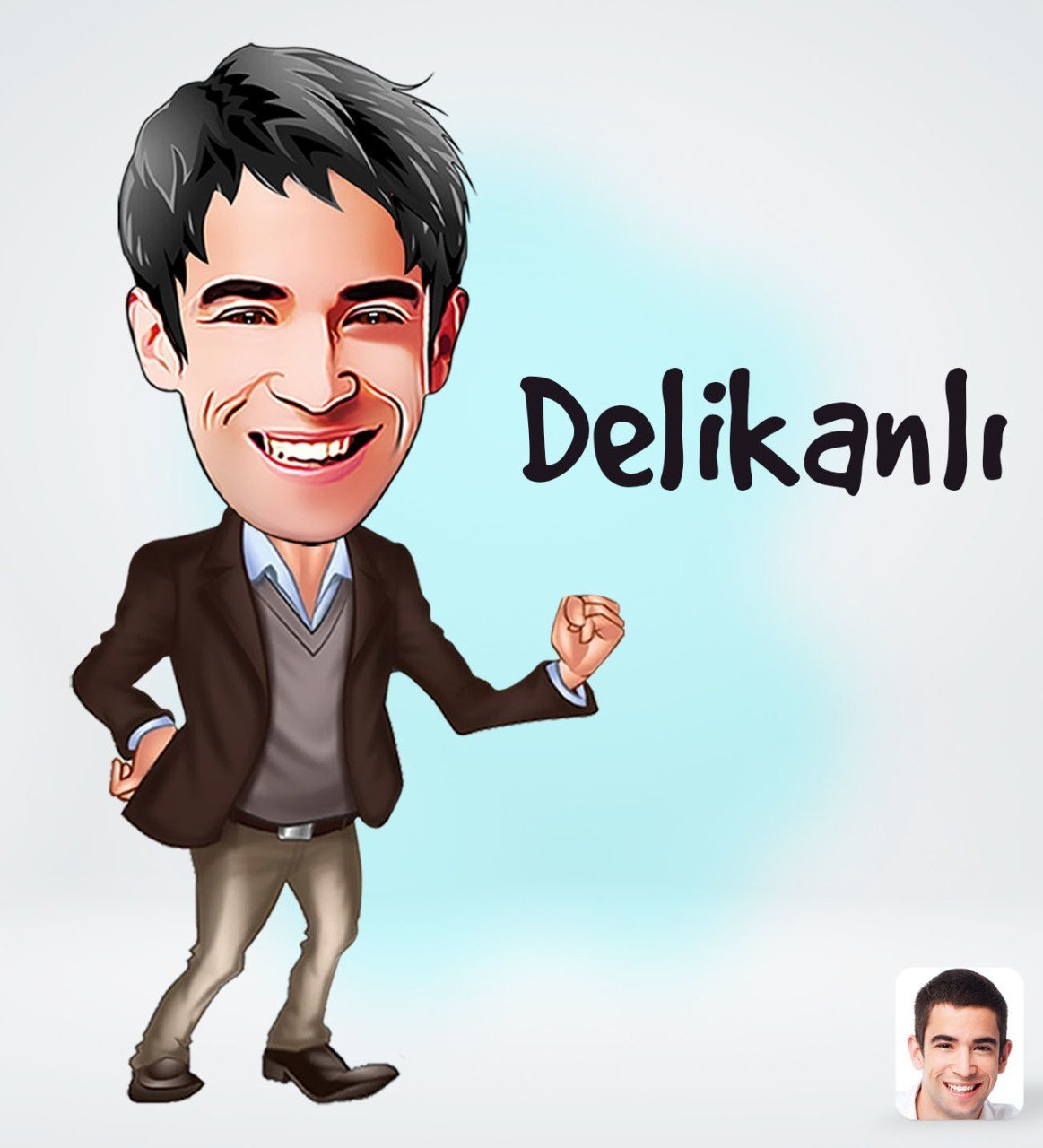 Kişiye Özel Erkek Delikanlı Tasarımlı Dijital Karikatür-1