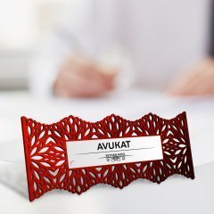 Kişiye Özel Mesleki Avukat Ahşap Masa İsimliği (Model M3)
