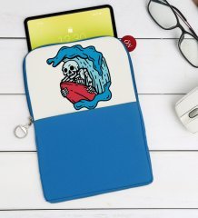 BK Gift Sörfçü İskelet Tasarımlı Taşınabilir Koruyucu Tablet Kılıfı & Organizer Çanta - Mavi-1