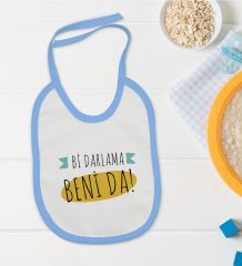 BK Kids Darlama Beni Tasarımlı Mavi Bebek Mama Önlüğü-1