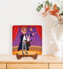 BK Toys Çocuklar İçin 2 si 1 arada Eğitici-Öğretici Ahşap 4 Parça Yapboz Puzzle Çerçeve Model 59