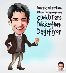 Kişiye Özel Erkek Ders Dikkatimi Dağıtıyor Tasarımlı Dijital Karikatür-1