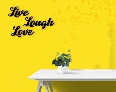 BK Home Live Laugh Love Ahşap Duvar Yazısı