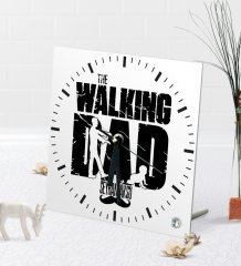 Kişiye Özel The Walking Dad Masaüstü Kare Cam Saat-2