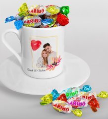 Kişiye Özel İsimli Fotoğraflı Türk Kahvesi Fincanı ve Haribo Şeker Hediye Seti-29