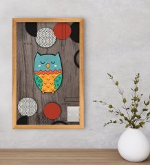 BK Home Baykuş Dekoratif Retro Ahşap Tablo-5