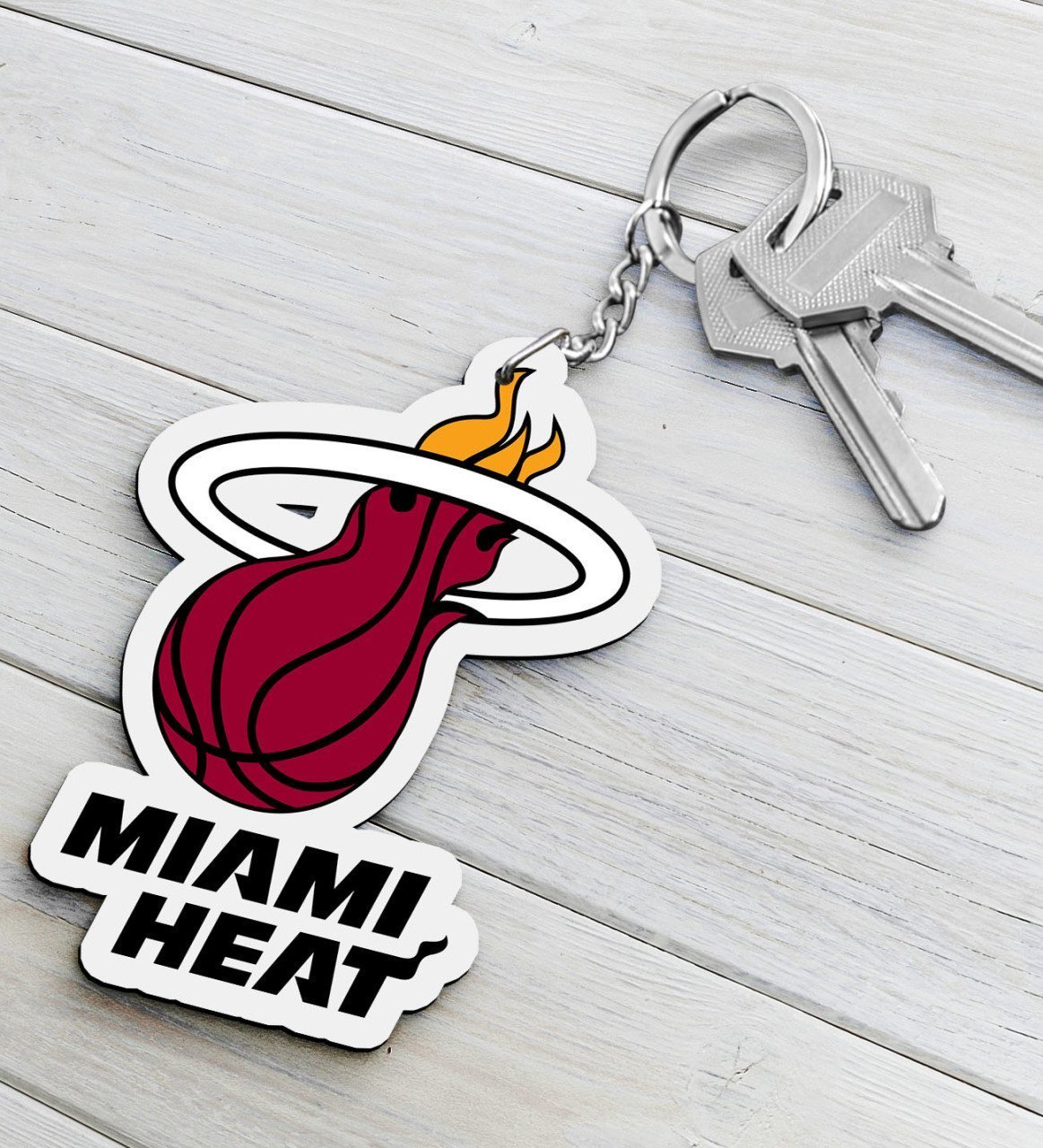 NBA Miami Heat Ahşap Anahtarlık