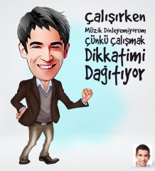 Kişiye Özel Erkek Çalışmak Dikkatimi Dağıtıyor Tasarımlı Dijital Karikatür-1
