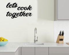 BK Home Let's Cook Together Ahşap Duvar Yazısı