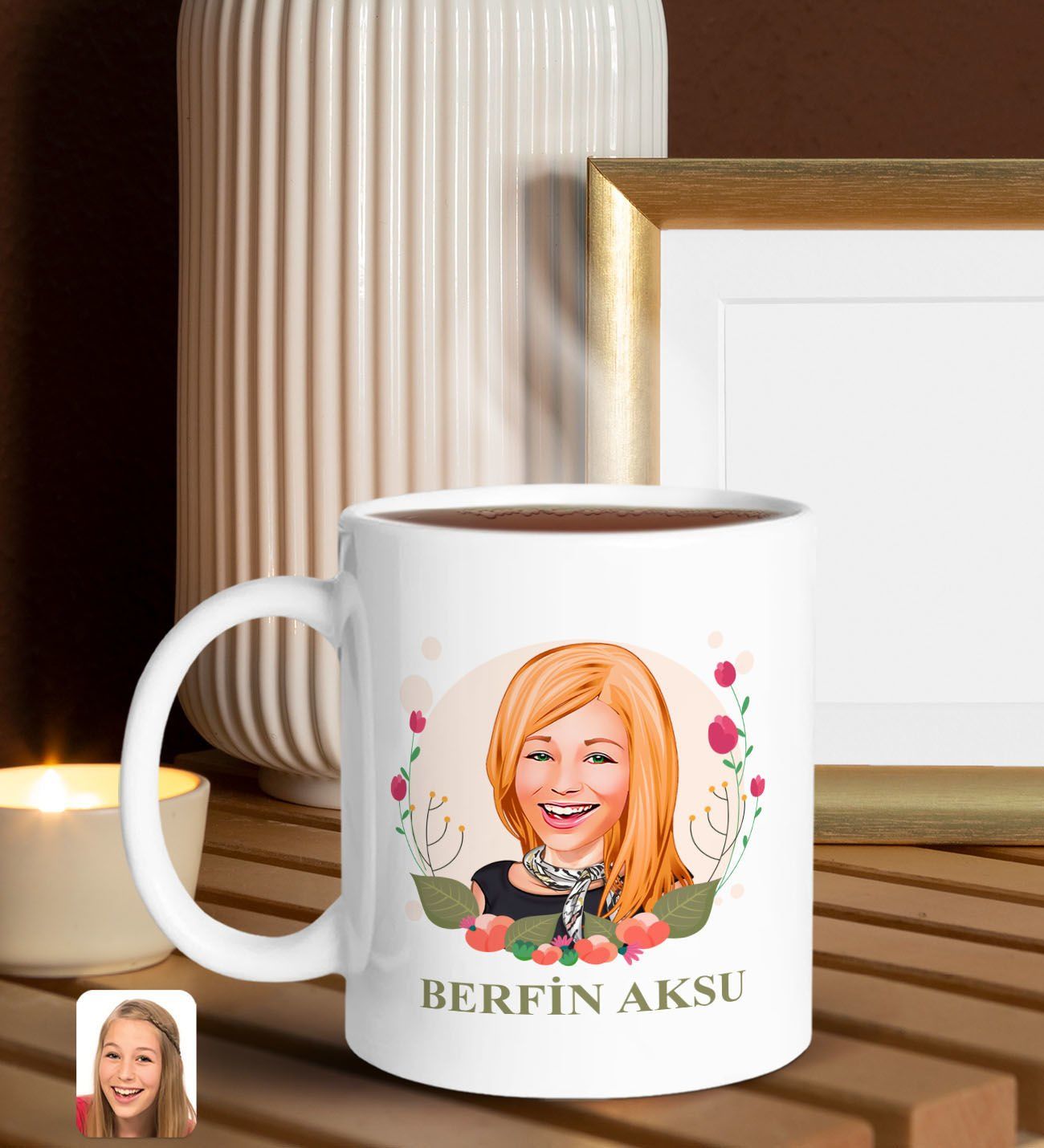 BK Gift Kişiye Özel Anneler Günü Karikatürlü Beyaz Kupa Bardak, Anneye Hediye, Anneler Günü Hediyesi-1